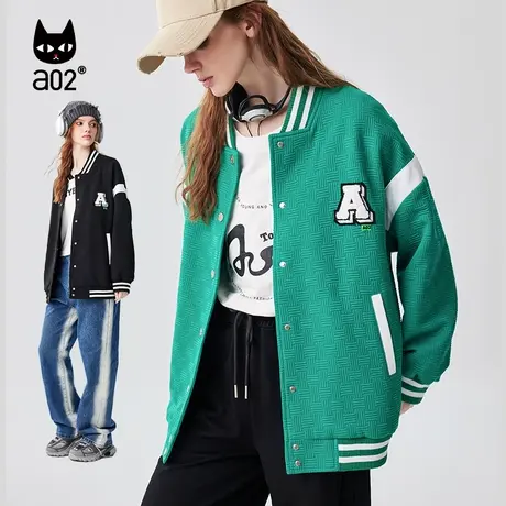 a02Fuzzy style棒球服2023秋季新款学院风拼接休闲风棒球服外套图片