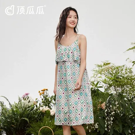 顶瓜瓜睡裙女防凸点2025新款吊带睡裙仿真丝夏天薄款休闲宽松睡衣商品大图