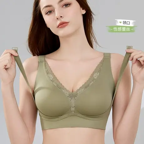 都市丽人深V性感全包容大胸内衣防垂蕾丝调整型收副乳防外扩文胸商品大图