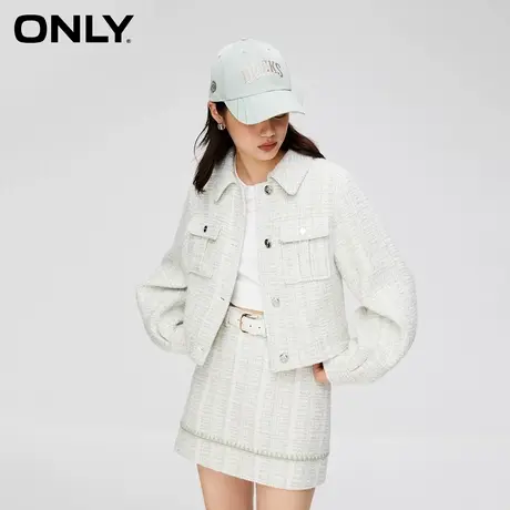 【ONLY奥莱】秋季小香风气质灯笼袖翻领短款外套女商品大图