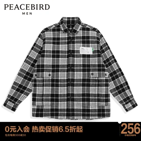 太平鸟男装 2022格纹衬衫休闲衬衣B1CHC1235商品大图