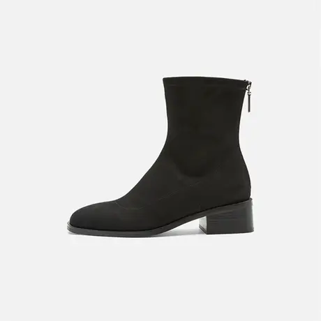 Nine West/玖熙2025年冬季新款弹力靴女方跟瘦瘦靴通勤复古女短靴商品大图