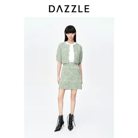 【肌理美学】DAZZLE地素奥莱春装新款短款减龄小香风针织衫衫外套图片
