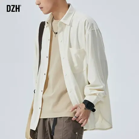 男士长袖衬衫男春秋季2023新款潮牌衬衣外套男款潮牌休闲上衣男装商品大图