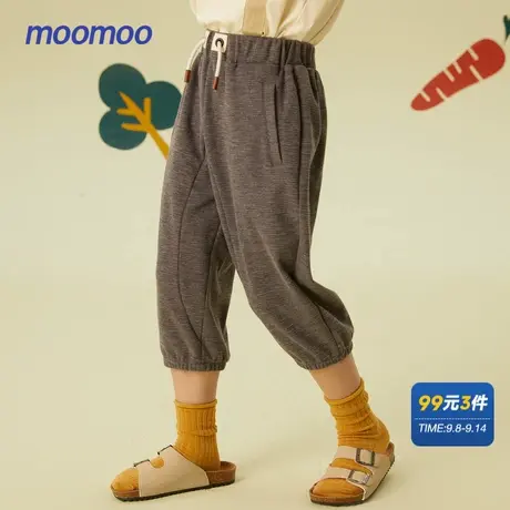 美特斯邦威moomoo童装卫裤男童夏休闲运动宽松束脚七分萝卜裤商品大图