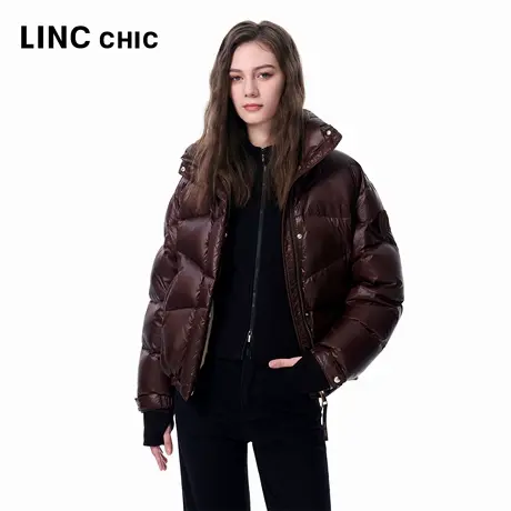 LINCCHIC金羽杰2025年冬季新款立领廓形短款羽绒服面包服女1130商品大图