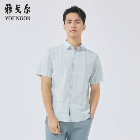 雅戈尔奥莱 商场同款男士短袖衬衫新款官方正品商务休闲短袖衬衫商品大图