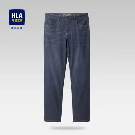 HLA/海澜之家2023热卖含桑蚕丝牛仔裤五袋款弹力直筒裤子男图片