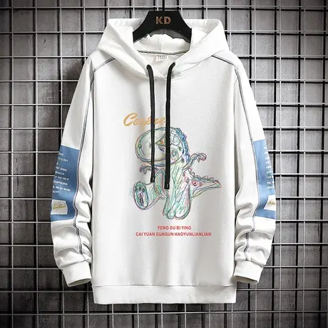 青少年春秋季连帽卫衣男宽松潮牌秋装外套初中高中学生帅气上衣服商品大图