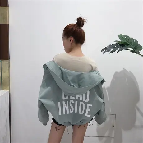 短款外套女2023春秋韩版显瘦小个子宽松bf学生洋气连帽棒球服上衣商品大图