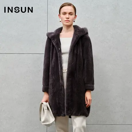 INSUN恩裳线上专选冬季不规则菱格绗缝设计皮草商品大图