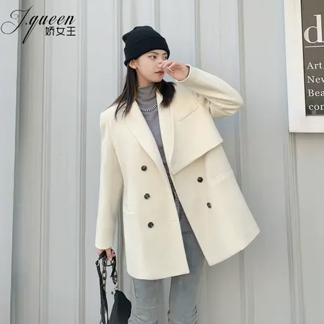 灯芯绒外套女春季新款复古设计感宽松休闲百搭显瘦气质正肩小西装图片