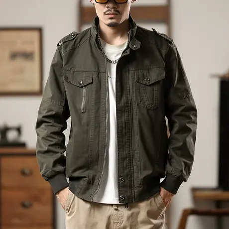 百搭潮流工装夹克上衣男士复古防风外套休闲男秋冬款外套男夹克图片