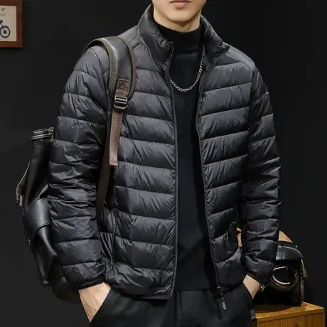 白鸭轻薄羽绒服男冬季2023新款潮牌大码爆款保暖男士外套短款大码图片