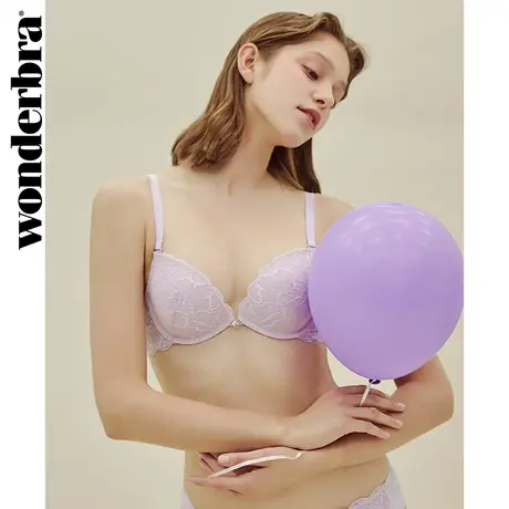 wonderbra 紫色文胸夏季宽侧翼性感聚拢精油水袋胸罩舒适内衣女商品大图