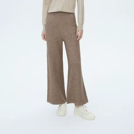 LANCY/朗姿牛绒阔腿裤女秋季新款高腰女士通勤针织裤子女奥莱商品大图