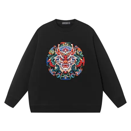 龙图腾龙年卫衣男女圆领纯棉打底衫龙年纯棉宽松本命年长袖上衣服图片