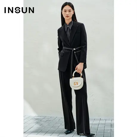 INSUN恩裳春季耐穿四面微弹可机洗直筒裤商品大图