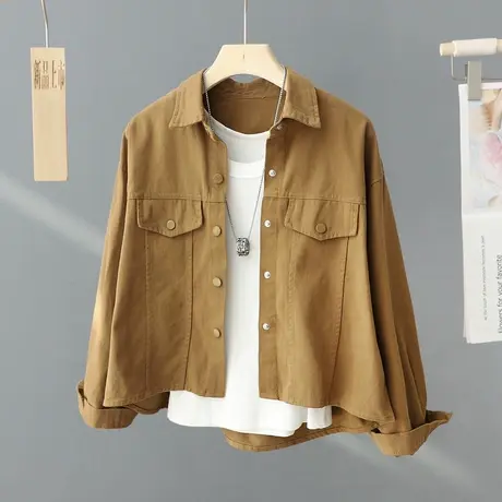 早春休闲夹克外套女短款2024春装新款韩版宽松减龄小个子炸街上衣图片