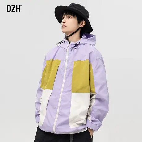 青少年连帽冲锋衣男款休闲拼色外套男潮高级感春季2024新款夹克衫商品大图