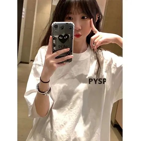 纯棉设计感印花字母短袖t恤女夏季宽松半袖港味chic休闲百搭上衣商品大图