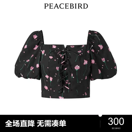 【商场同款】太平鸟女装2023年夏季新款抽绳上衣A1CDD2673图片