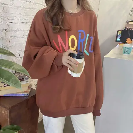 卫衣女chic港风宽松韩版ins上衣设计感小众春秋薄款bf慵懒风外套商品大图