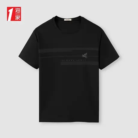 海一家商务休闲短T新款简约舒适圆领时尚青年男士短袖T恤商品大图