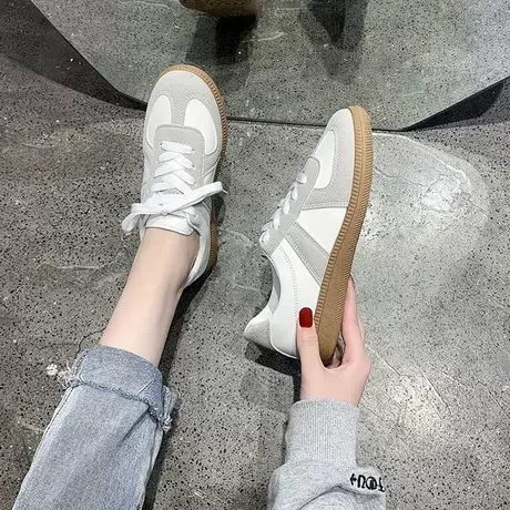 德古德训鞋2023新款网红厚底小白鞋女百搭平底运动休闲板鞋ins潮商品大图