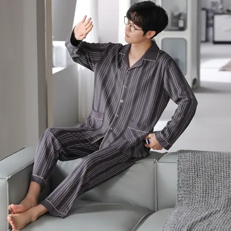 南极人睡衣男士纯棉春秋冬款可外穿男生长袖家居服套装2023年新款图片