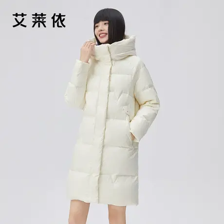 艾莱依大鹅羽绒服女2022年冬季新款潮时尚设计中长款高端鹅绒外套商品大图