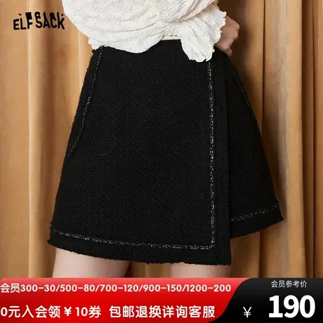 妖精的口袋小香风半身裙女2023秋季新款学院风高腰显瘦a字半裙商品大图
