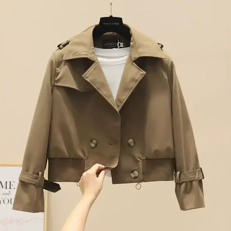 今年流行小个子工装外套女2023秋季新款西装领开衫外搭棒球服上衣商品大图