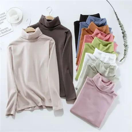 2023年早秋季新款百搭内搭高领打底衫春秋冬女装ins上衣服长袖t恤商品大图