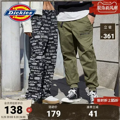 Dickies工装束脚裤 男女情侣秋冬罗纹款式运动休闲长裤图片