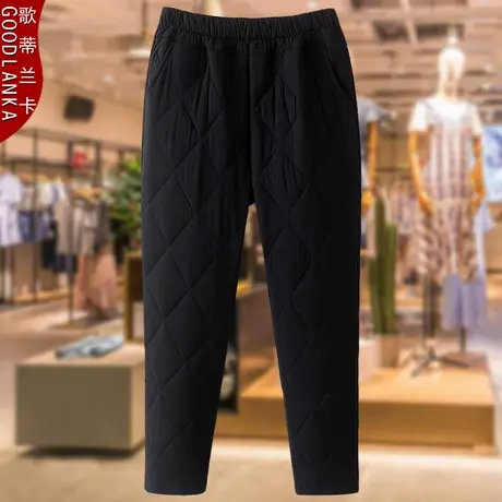 中老年妈妈棉裤女士冬季加绒外穿加肥加大码女装老寒腿加厚羽绒裤图片