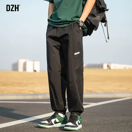 男士黑色束脚裤子男潮流百搭秋冬新款九分裤束脚裤2023新款工装裤商品大图