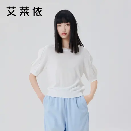 艾莱依奥莱夏季短袖针织衫高级感超好看上衣打底衫女内搭清仓女商品大图
