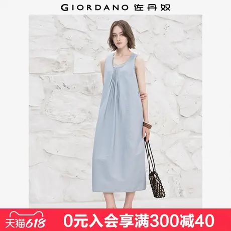 设计师款佐丹奴无袖裙子女夏新款假两件拼接背心连衣裙女18465521图片