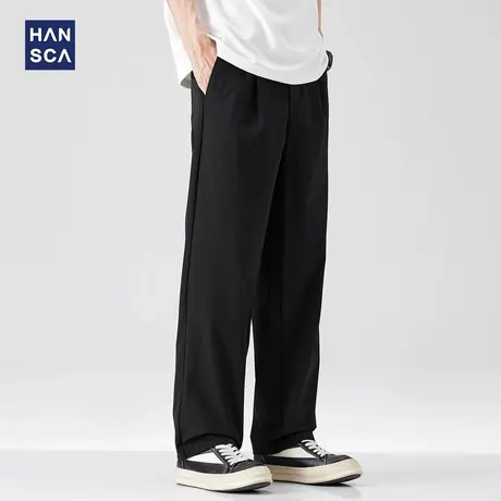 hansca冰丝速干直筒休闲裤男2025新款夏季薄款凉感通勤宽松长裤子商品大图