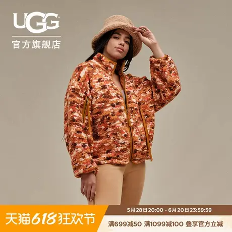 UGG秋季新款女士舒适立领全拉链迷彩休闲毛呢款夹克外套 1161050图片