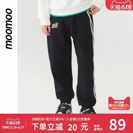 moomoo童装男大童运动裤子耐穿宽松弹力百搭学院舒适下装新款秋冬商品大图