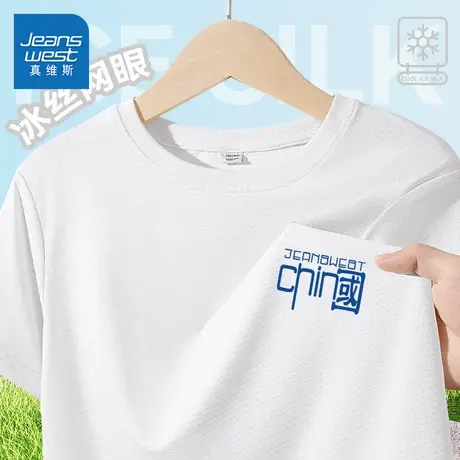 真维斯童装男童夏季短袖t恤男大童冰丝网眼半袖儿童薄款凉感体恤图片