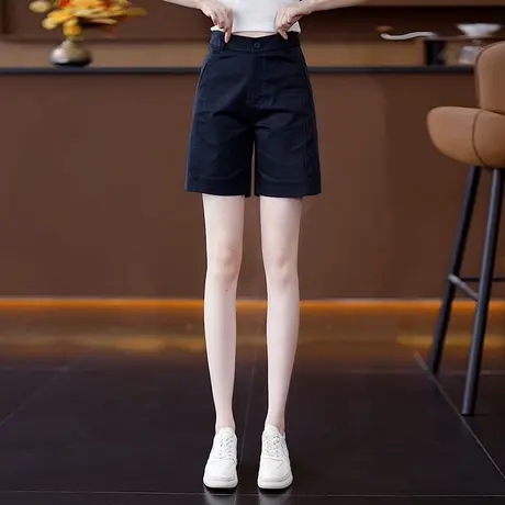 天丝棉A字休闲短裤女夏季薄款高腰显瘦阔腿裤舒适百搭透气五分裤商品大图