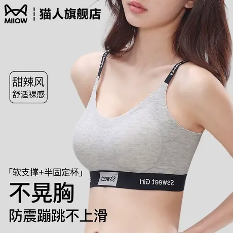 猫人运动内衣女高强度软支撑无钢圈跑步不晃防震蹦迪不掉肩文胸罩商品大图