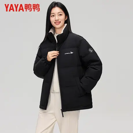 鸭鸭冬季情侣款羽绒服女短款立领面包服极寒加厚保暖外套男女同款图片