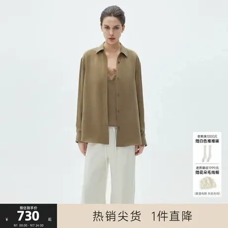 MISSCOCOON可可尼C3系列亚麻气质秋款薄外套松弛老钱空气感衬衫女商品大图
