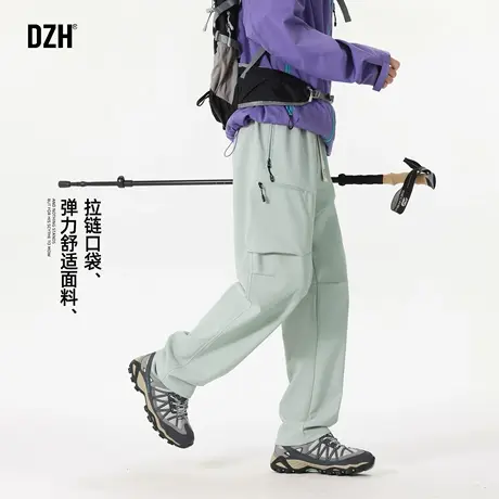 男士户外运动工装裤子男青少年休闲裤宽松直筒裤徒步登山裤冲锋裤商品大图