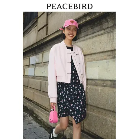 【商场同款】太平鸟女士时尚2023春季新款浪漫国风金属扣短便服图片
