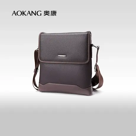 奥康皮具 商务时尚休闲韩版潮牛皮单肩斜挎男包小包包邮图片